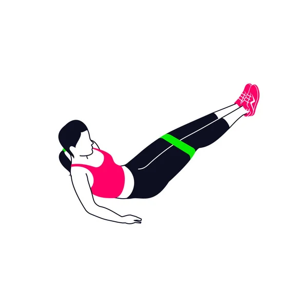 Προπόνηση Μίνι Μπάντα Προπόνηση Γυμναστήριο Και Αερόβια Άσκηση Στο Γυμναστήριο — Διανυσματικό Αρχείο