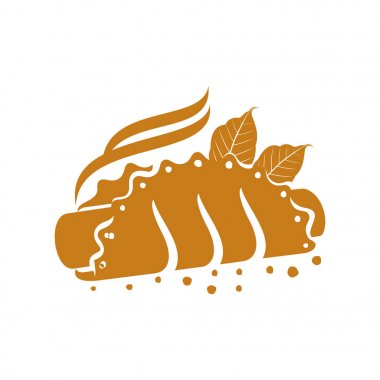 Etli börek, rulo, kiş illüstrasyon