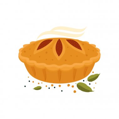 Etli börek, rulo, kiş illüstrasyon