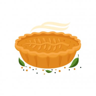 Etli börek, rulo, kiş illüstrasyon