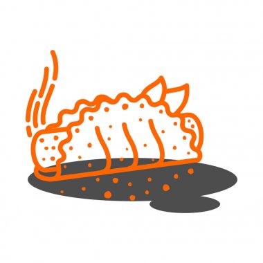 Etli börek, rulo, kiş illüstrasyon