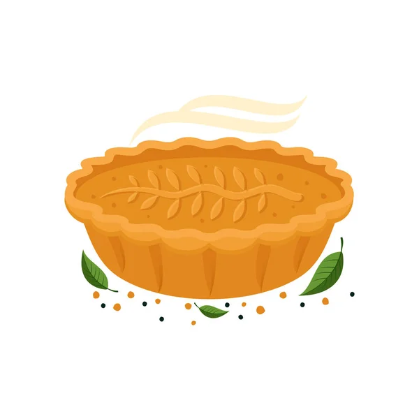 Pastel de carne, rollo, quiche ilustración — Vector de stock