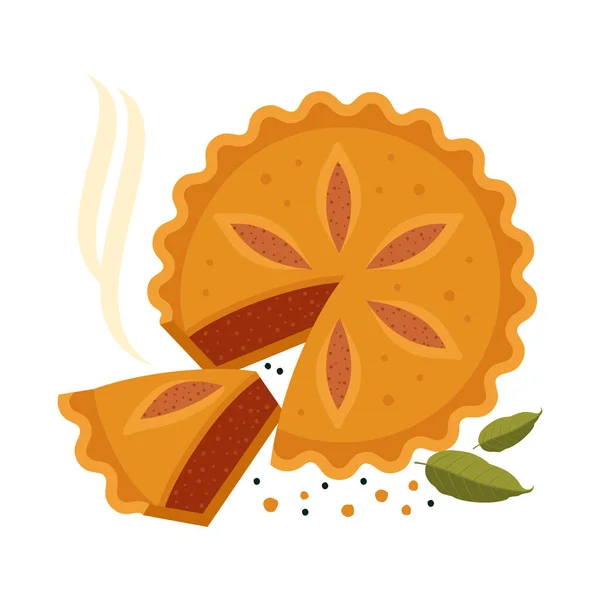 Pastel de carne, rollo, quiche ilustración — Vector de stock