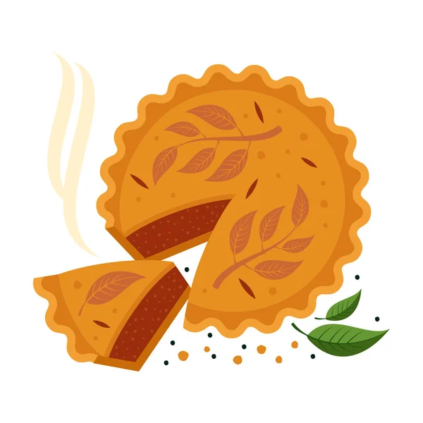 Roll, hús pite, quiche illusztráció — Stock Vector