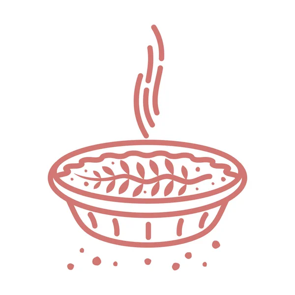Fleischkuchen, Brötchen, Quiche Illustration — Stockvektor