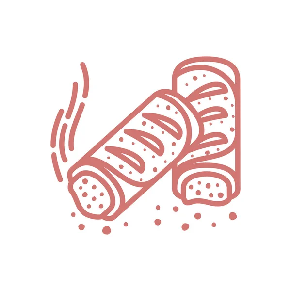 Pastel de carne, rollo, quiche ilustración — Vector de stock