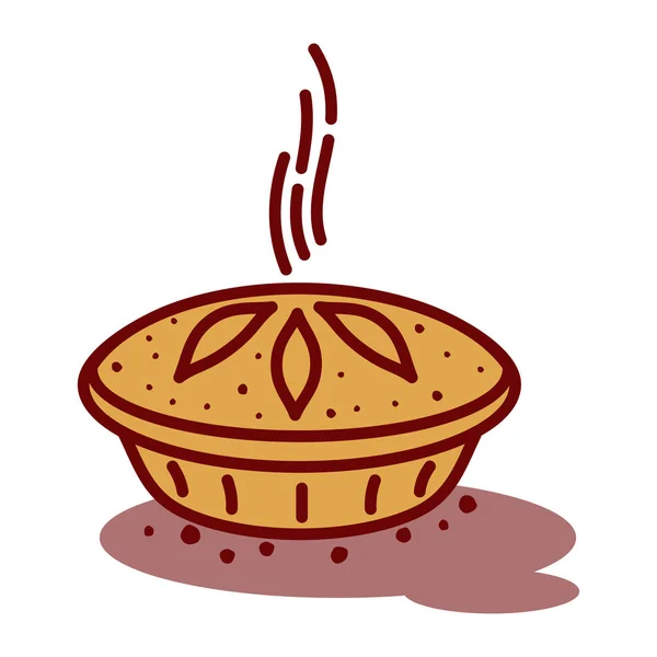 Pastel de carne, rollo, quiche ilustración — Vector de stock