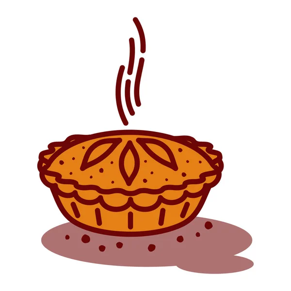 Vlees taart, roll, quiche illustratie — Stockvector
