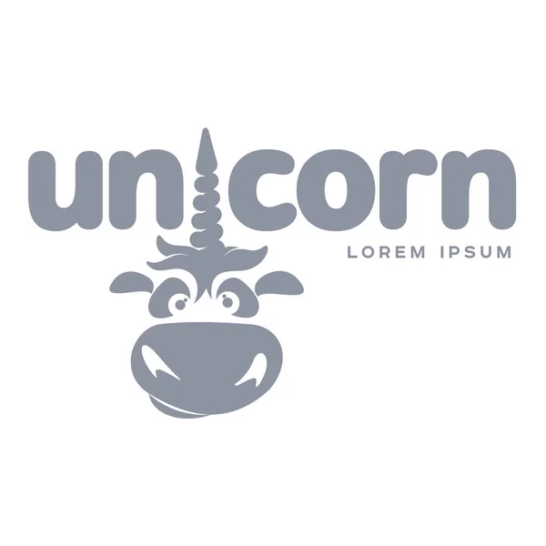 Unicorn illustration logo template — Stock Vector