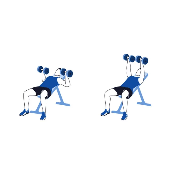 Exercices de fitness pour la poitrine — Image vectorielle