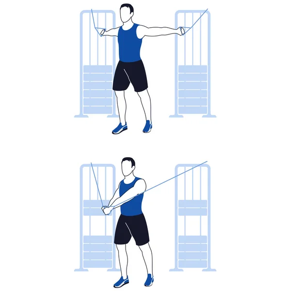 Ejercicios de fitness para pecho — Vector de stock