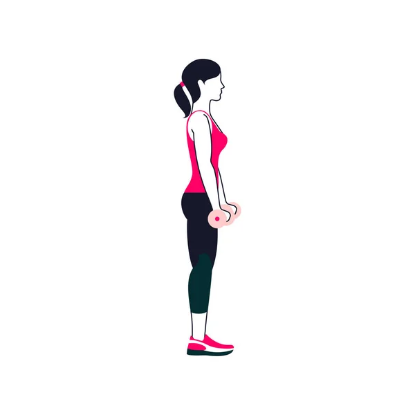Fitness cvičení pro rameno — Stockový vektor