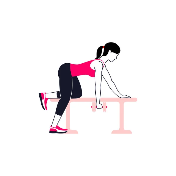 Ejercicios de fitness para espalda — Vector de stock