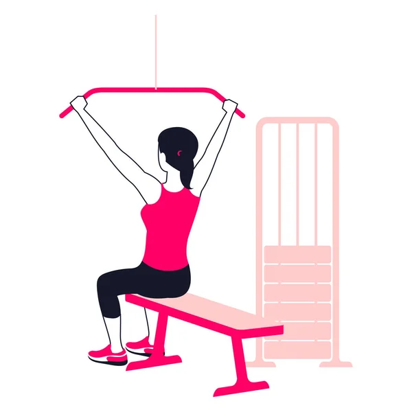 Ejercicios de fitness para espalda — Vector de stock