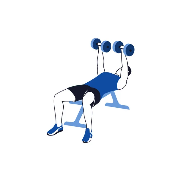 Exercices de fitness pour la poitrine — Image vectorielle