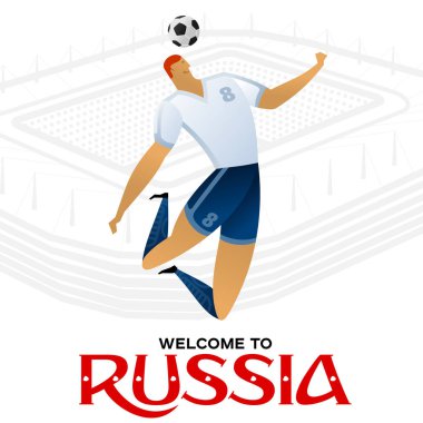 soccer player against the background of the stadium clipart