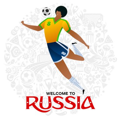 soccer player colored set clipart