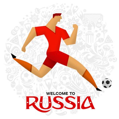 soccer player colored set clipart