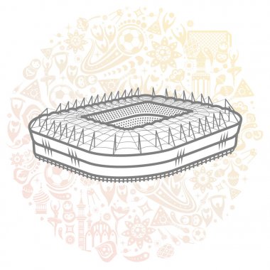 illüstrasyon renkli Futbol Stadyumu