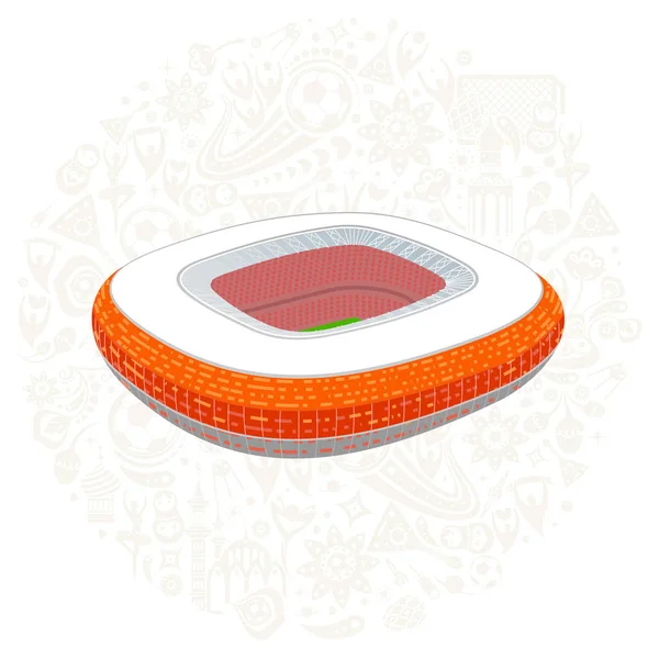 Estadio de fútbol ilustración de color — Vector de stock