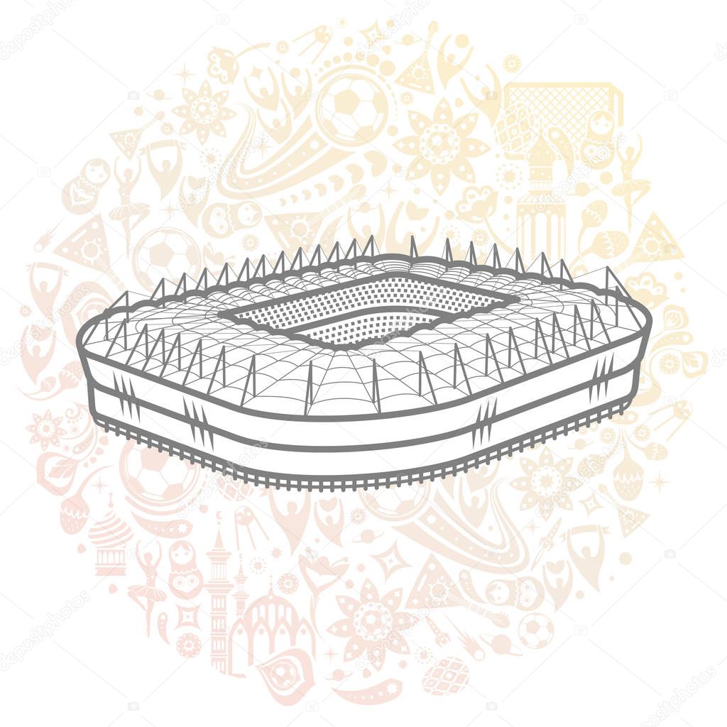 soccer stadium colored illustration