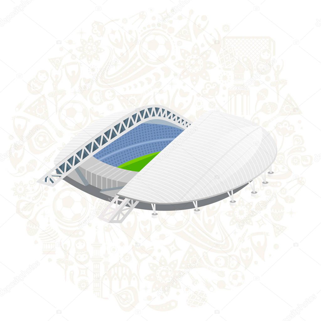 soccer stadium colored illustration