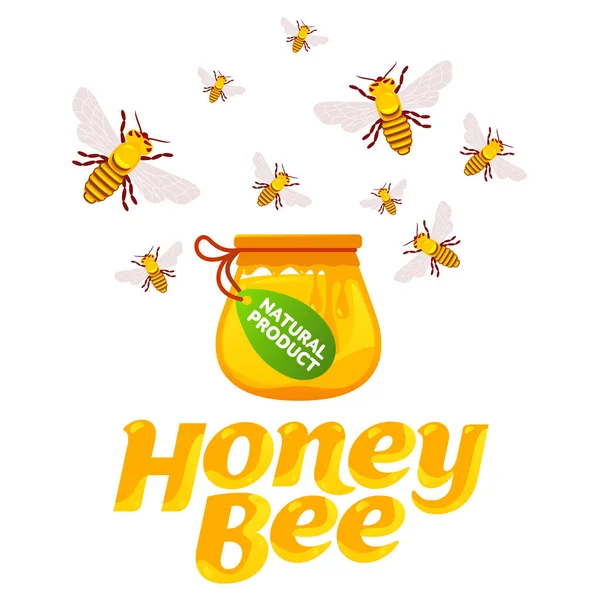 Včely a med — Stockový vektor
