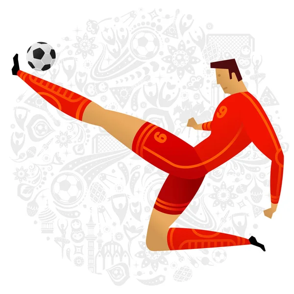 Цветной набор футболистов — стоковый вектор