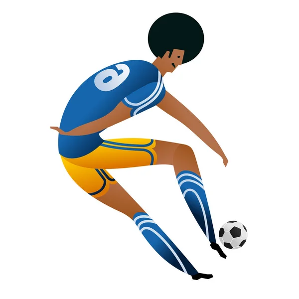 Futbolista coloreado conjunto — Vector de stock