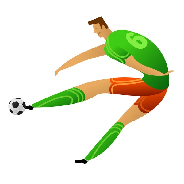 Soccer player colored set — Stock Vector