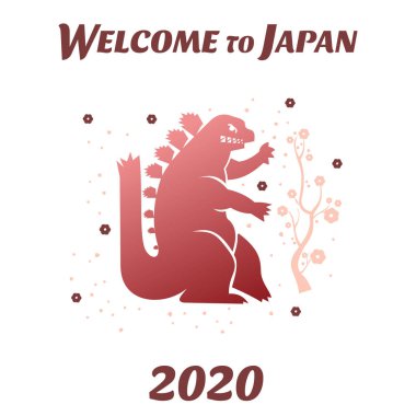 Vektör illüstrasyon Japon sembolü. Japonya 'ya hoş geldiniz.