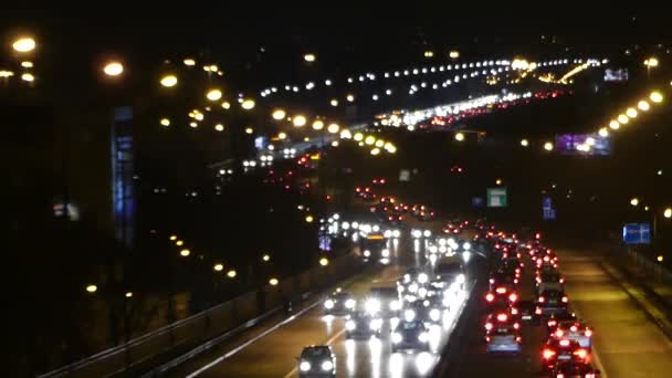 Un'autostrada della notte in Polonia . — Video Stock