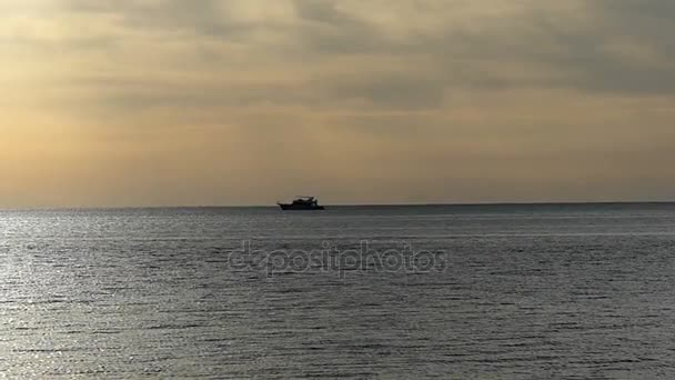 Impressive Seascape of the Baltic Sea With Blue Drifting Waves and Slightly Orange White Sky in Autumn — Stock Video