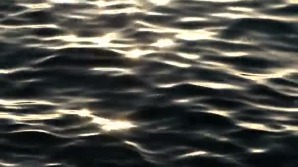 Eaux noires scintillantes de la mer Rouge avec clair de lune et tir de nuit — Video