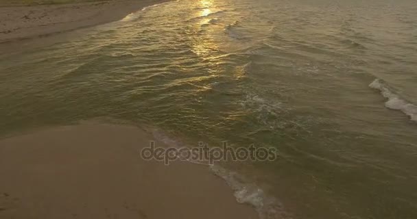 Tidying Waves Meet The Sandy Shore of The Black Sea Coast in a Relaxing Way — Stock Video