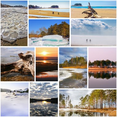 Sibirya nehir Ob fotoğraflarla kolaj