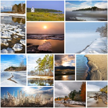 Sibirya nehir Ob fotoğraflarla kolaj