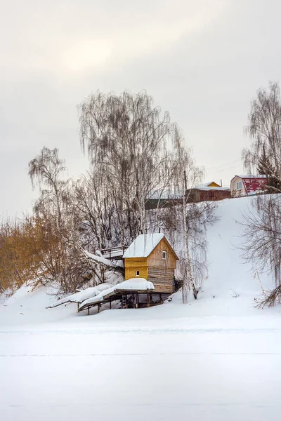 Berdsk Novosibirsk Oblast Sibéria Rússia Janeiro 2017 Inverno Encosta Íngreme — Fotografia de Stock