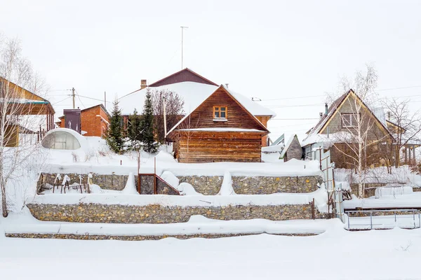 Berdsk Provincia Novosibirsk Siberia Rusia Enero 2017 Invierno Pendiente Pronunciada — Foto de Stock