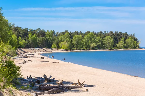 Ob ve Berd, Berdsk, izdiham Novosibirsk Oblastı, Sibirya, Rusya Federasyonu - 4 Haziran 2017: sahilde turistler Nehri üzerinde