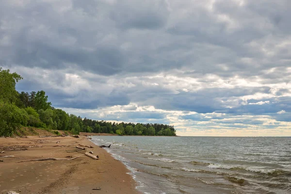 En flodlandskap. Floden Berd, Berdsk, Novosibirsk oblast — Stockfoto