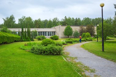 Orta Sibirya Botanik Bahçesi peyzaj. Novosibirs