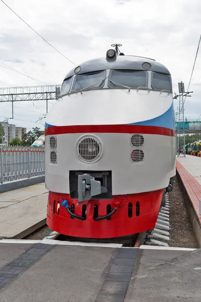 ER 200 σοβιετικό τρένο υψηλής ταχύτητας Dc. Νοβοσιμπίρσκ Μουσείο Σιδηροδρόμων — Φωτογραφία Αρχείου