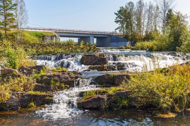 Suenginskiy şelale. Altın Nehri Suenga, Maslyaninsky district, Novosibirsk Oblastı, Sibirya, Rusya Federasyonu