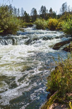 Suenginskiy şelale. Altın Nehri Suenga, Maslyaninsky district, Novosibirsk Oblastı, Sibirya, Rusya Federasyonu