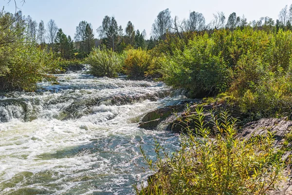 Suenginskiy şelale. Altın Nehri Suenga, Maslyaninsky district, Novosibirsk Oblastı, Sibirya, Rusya Federasyonu