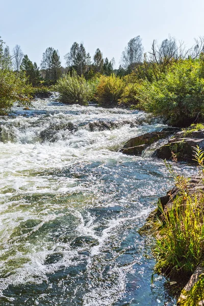 Suenginskiy şelale. Altın Nehri Suenga, Maslyaninsky district, Novosibirsk Oblastı, Sibirya, Rusya Federasyonu