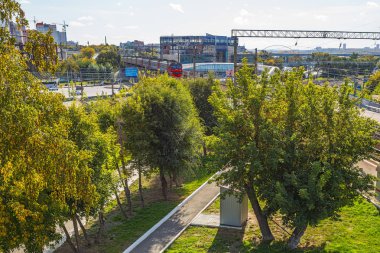 Şehir, Novosibirsk, Sibirya, Rusya Federasyonu - 17 Eylül 2017: tren alanı Novosibirsk istasyonunun 