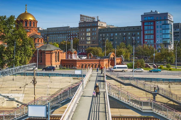 Ville Novossibirsk Sibérie Russie Septembre 2017 Une Vue Cathédrale Nom — Photo