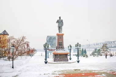 Rusya İmparator Alexander üçüncü Anıtı. Novosibirsk